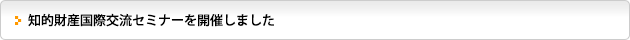 知的財産国際交流セミナーを開催しました